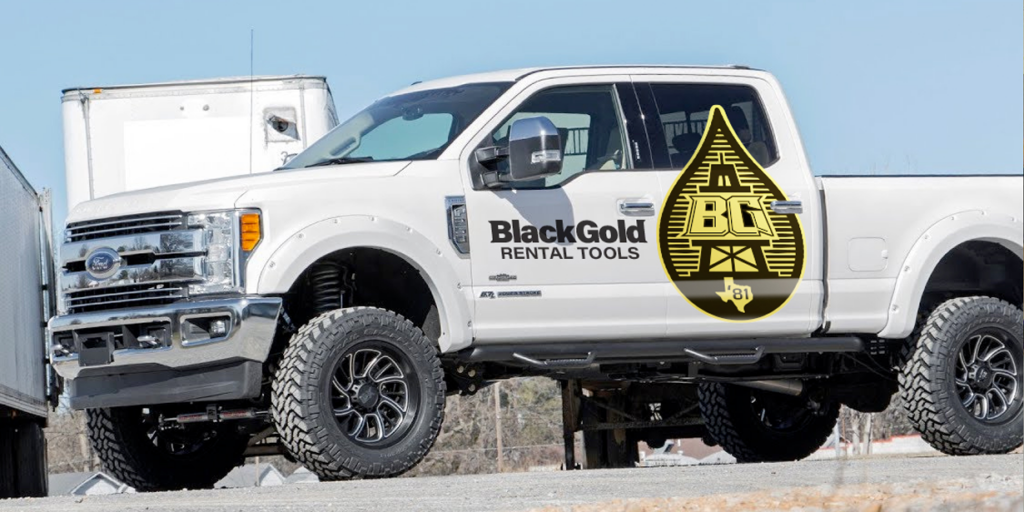 Vehicle graphics designed by Mapmaker Studio for Black Gold Rental Tools